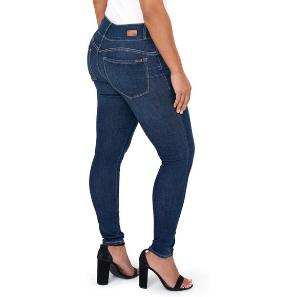 Womens High Rise Curvy Skinny Jeans Stretch Denim 8 Booty Enhancing - Picture 3 of 4